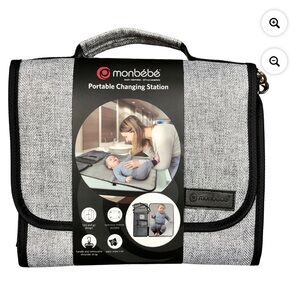 NWT Monbebe Portable Diaper Changing Station with Strap, Gray, Toddler
